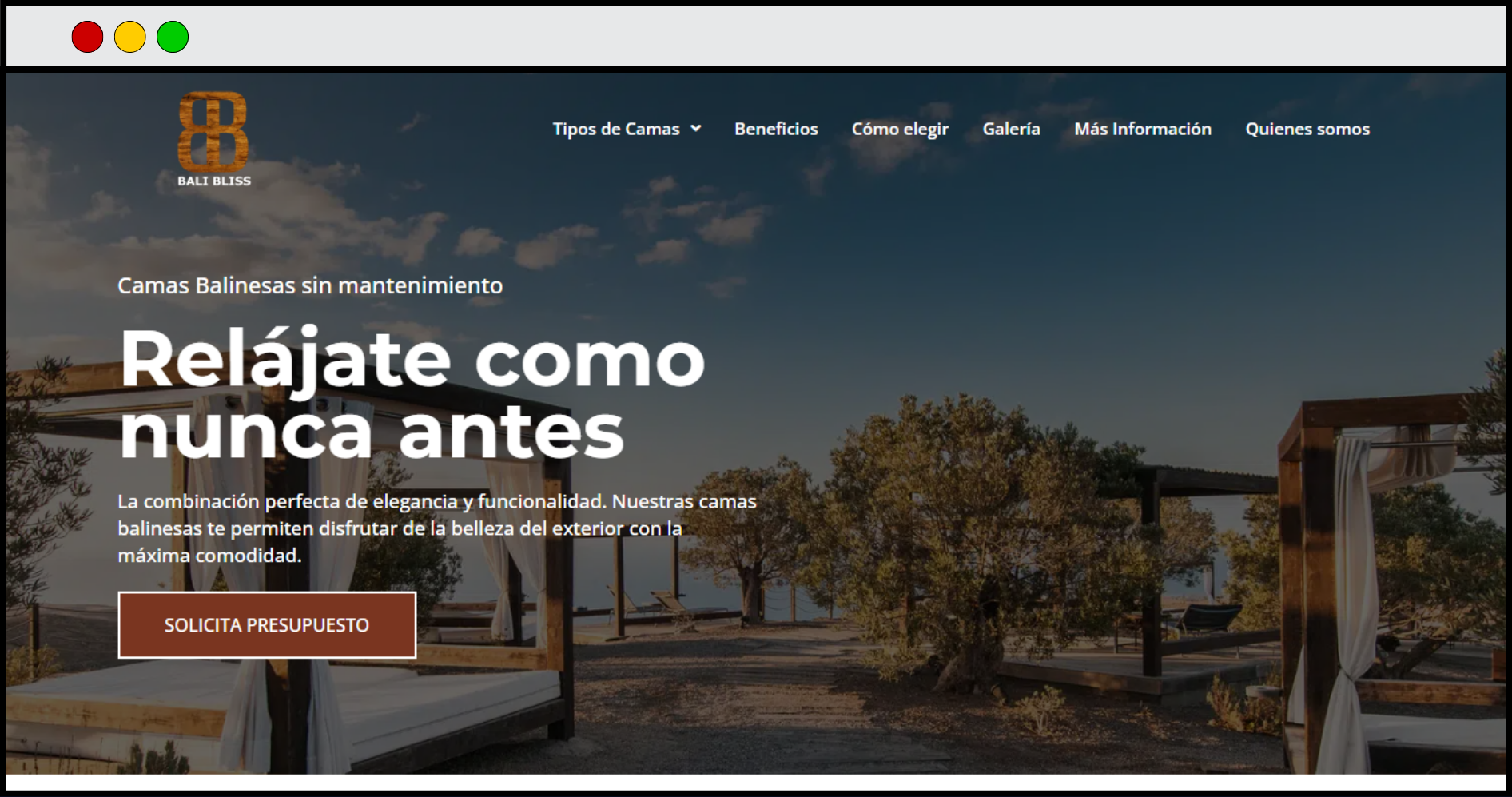 Portada de Página Web de Cama Balinesa